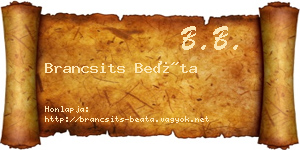 Brancsits Beáta névjegykártya